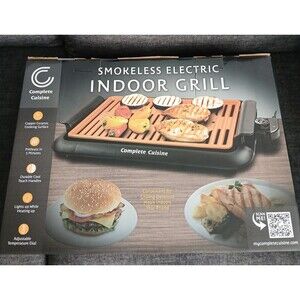 Complete Cuisine Electric Indoor Smokeless Copper Grill. 5 Minute Preheat